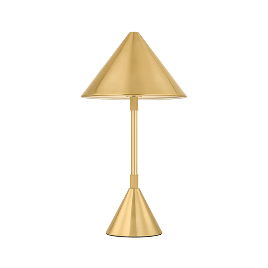 SALMA Rechargeable Table Lamp with AGED BRASS Finish