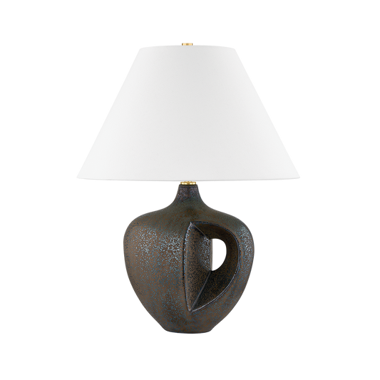 AVENEL TABLE LAMP with AGED BRASS/CERAMIC REACTIVE BRONZE Finish