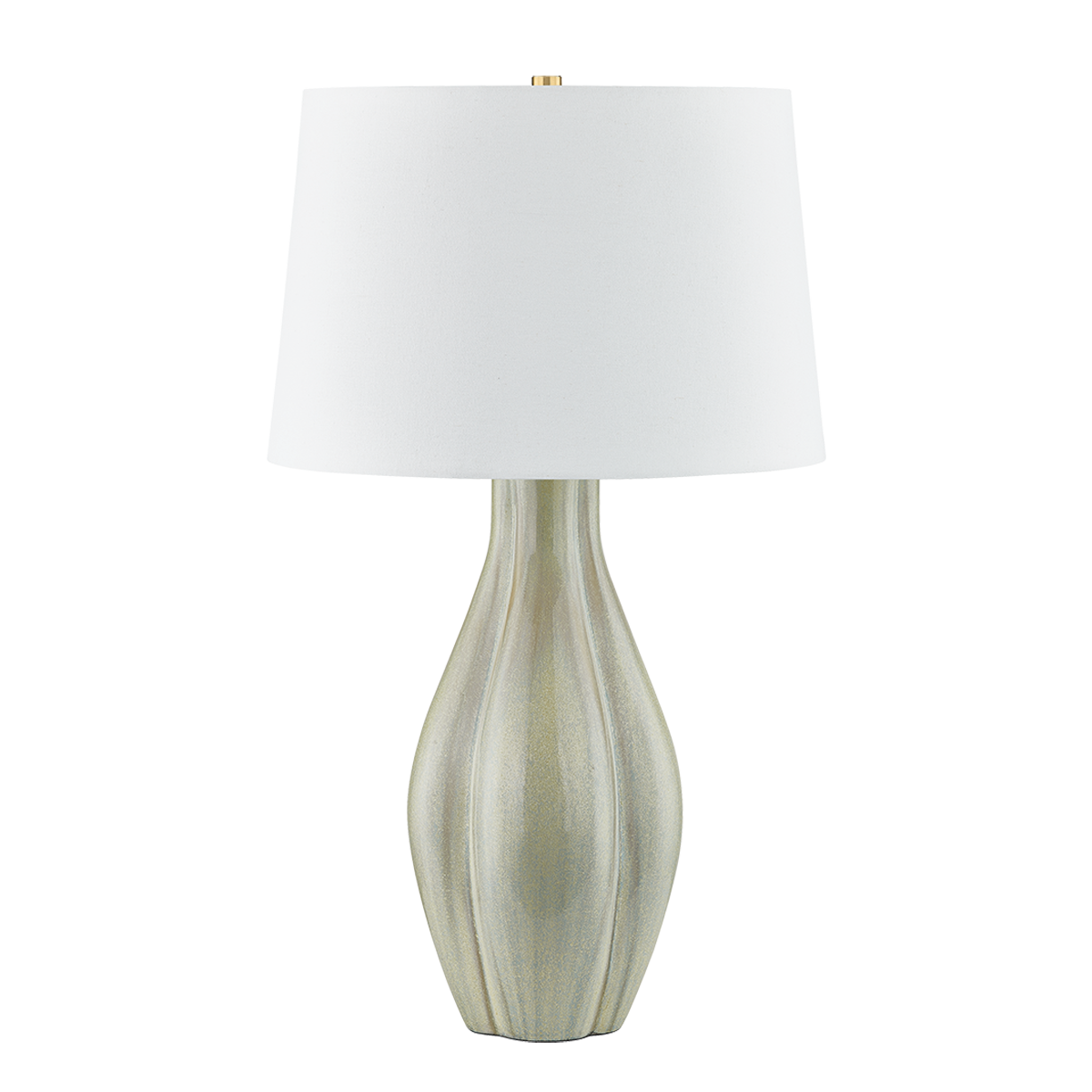 GALLOWAY TABLE LAMP with AGED BRASS/CERAMIC COASTAL GREEN Finish