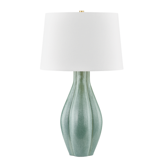 GALLOWAY TABLE LAMP with AGED BRASS/CERAMIC MOSS IVORY Finish