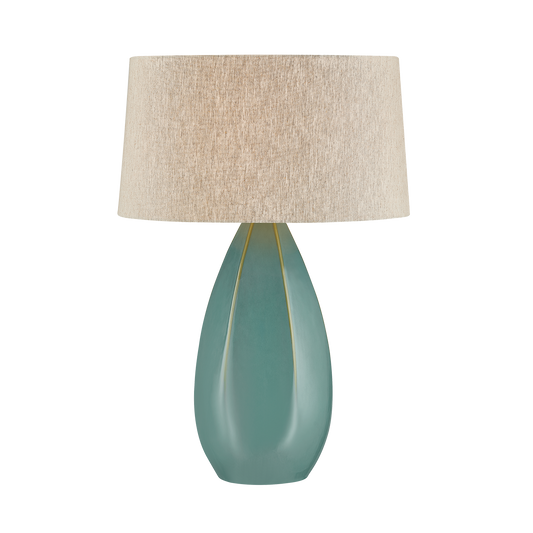 COLWYN Table Lamp with AGED BRASS/CERAMIC CELADON WASH Finish