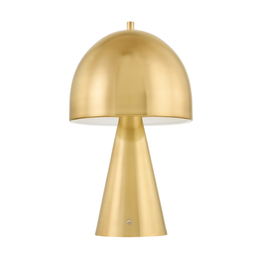 HOPKINTON Rechargeable Table Lamp with Aged Brass Finish