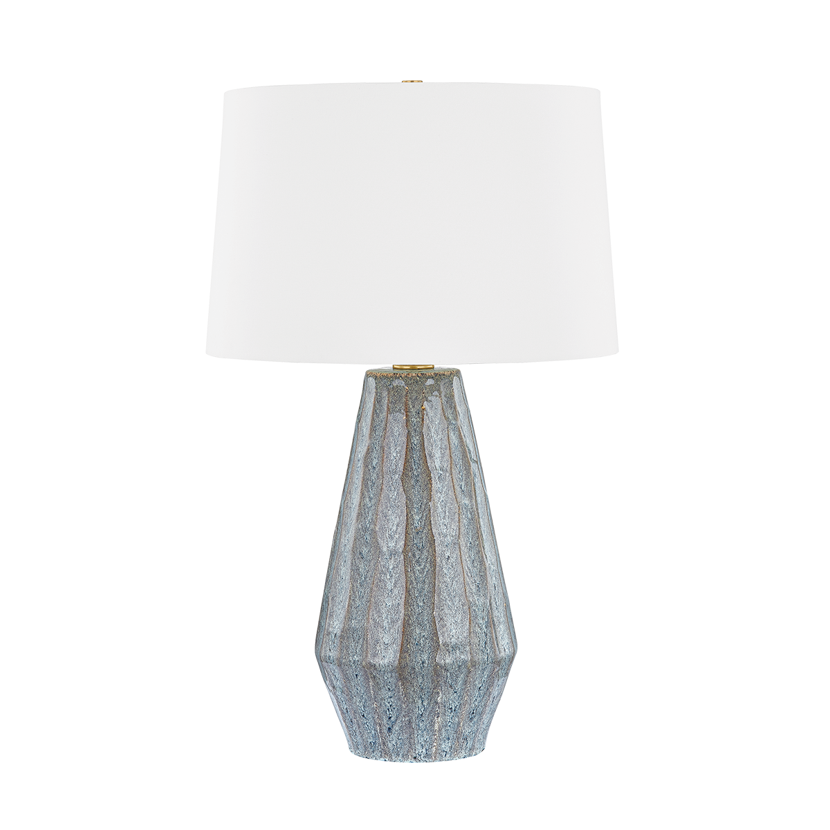 ALLOWAY Table Lamp with Aged Brass/Ceramic Swept Coast Finish