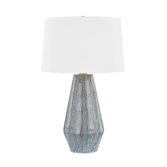 ALLOWAY Table Lamp with Aged Brass/Ceramic Swept Coast Finish