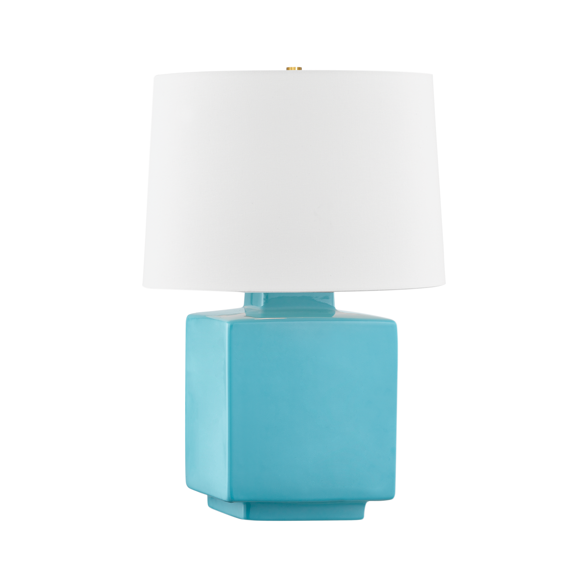 HAWLEY Table Lamp with Aged Brass/ Ceramic Gloss Turquoise Finish