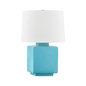 HAWLEY Table Lamp with Aged Brass/ Ceramic Gloss Turquoise Finish