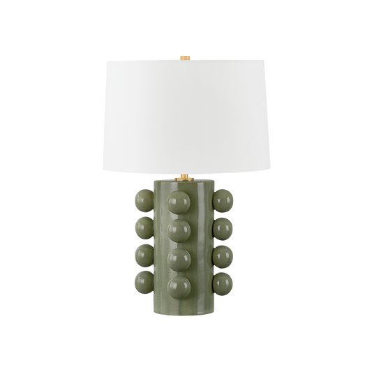 ROSELLE Table Lamp with Aged Brass/Ceramic Moss Crackle Finish