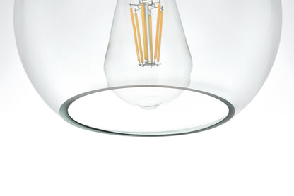 Baxter 8 Inch Flush Mount Clear Shade in Satin Gold