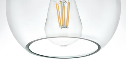 Baxter 8 Inch Flush Mount Clear Shade in Satin Gold