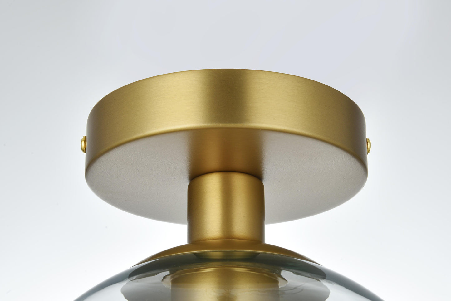 Baxter 8 Inch Flush Mount Clear Shade in Satin Gold