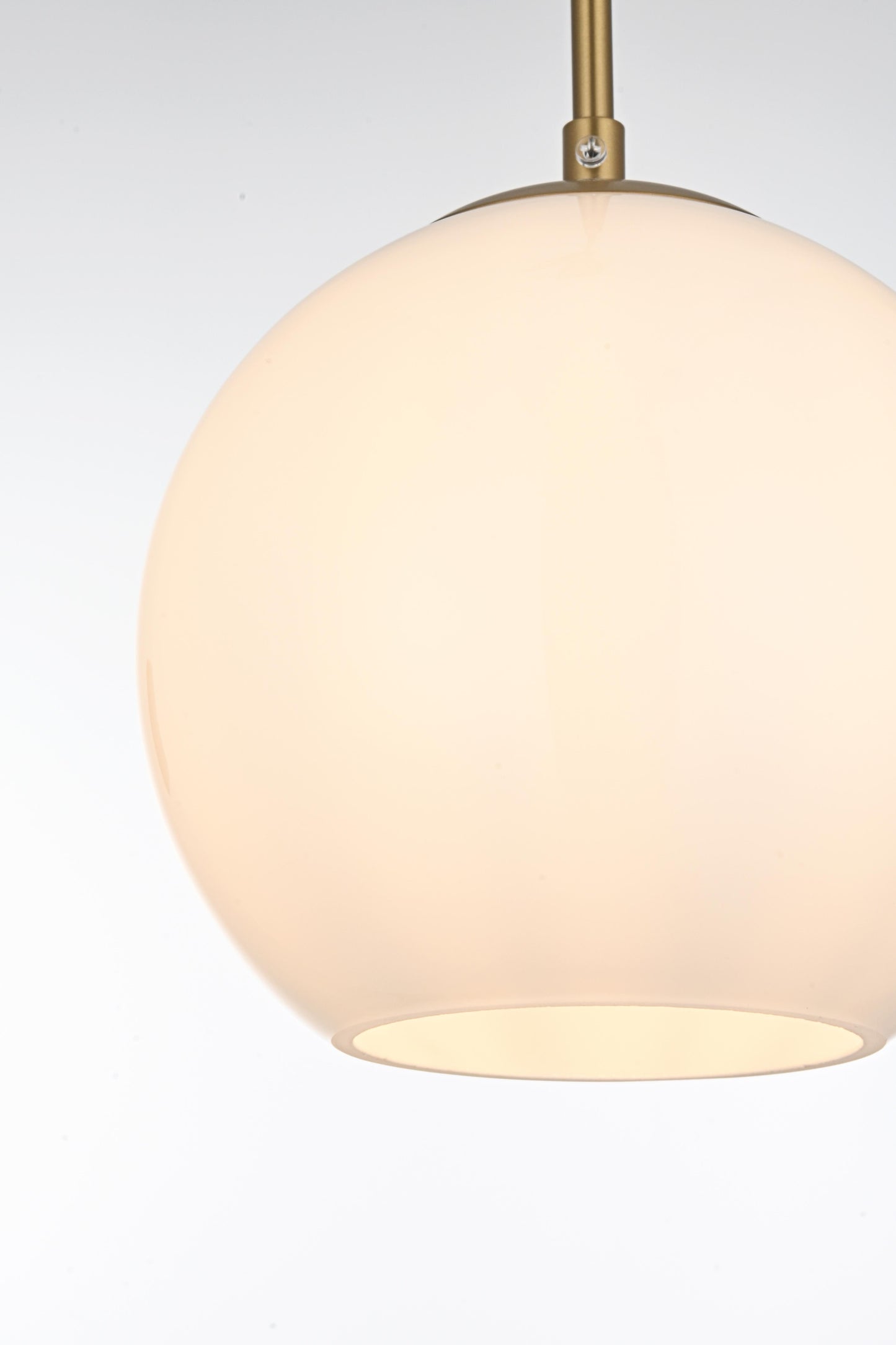 Baxter 8 Inch Pendant Frosted White Shade in Satin Gold