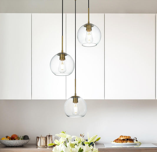 Baxter 18 Inch Flush Mount Clear Shade in Satin Gold