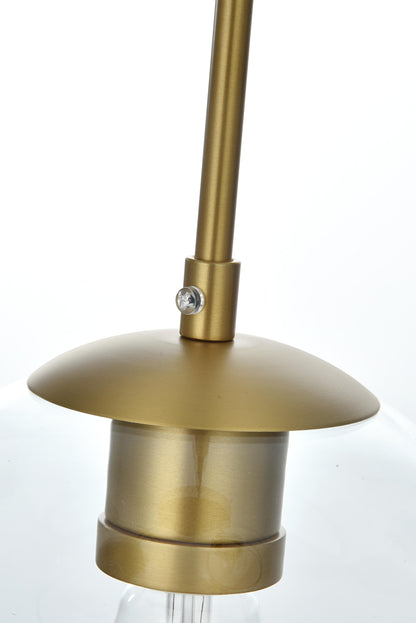 Baxter 18 Inch Flush Mount Clear Shade in Satin Gold