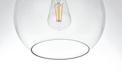 Baxter 18 Inch Flush Mount Clear Shade in Satin Gold