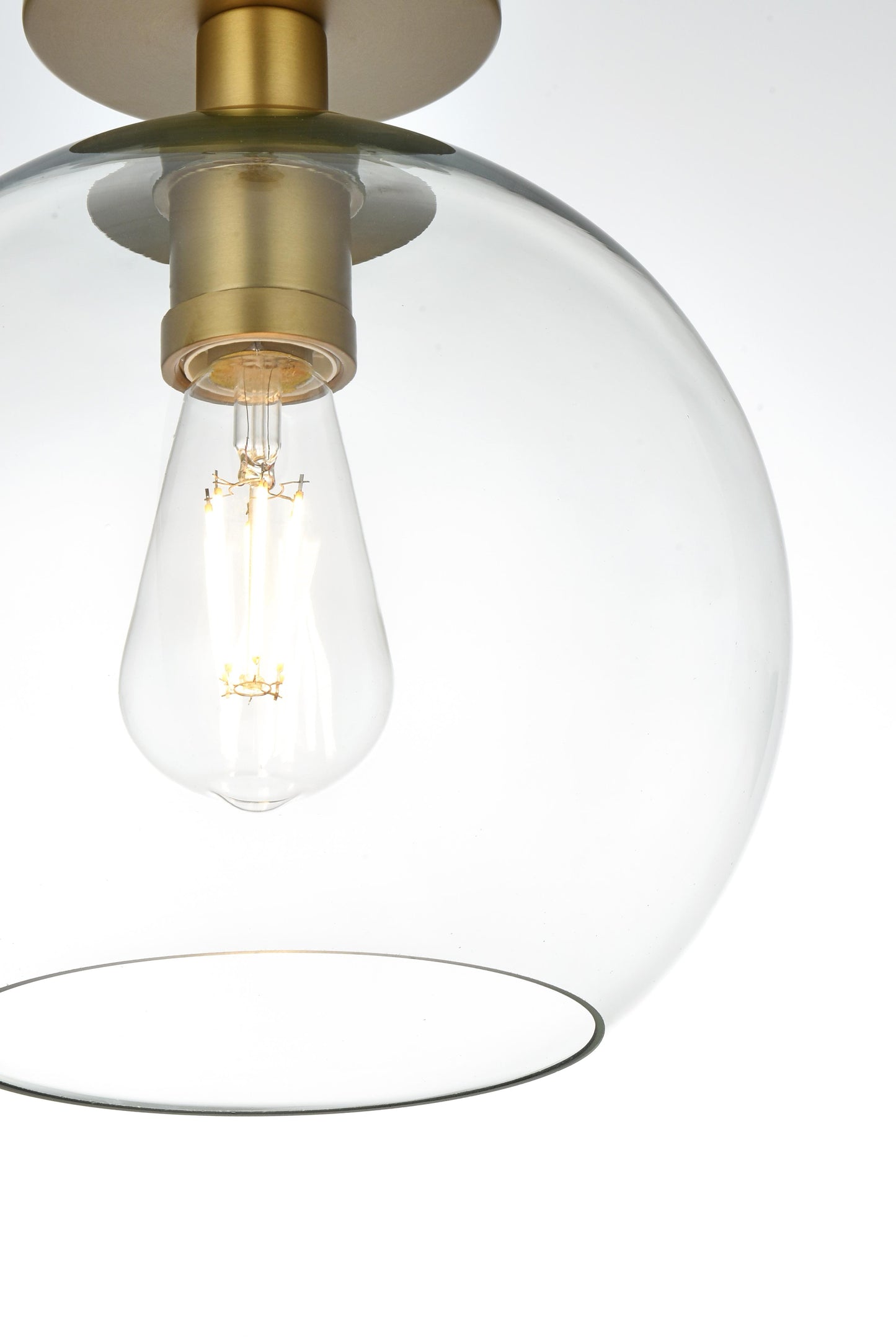 Baxter 18 Inch Flush Mount Clear Shade in Satin Gold