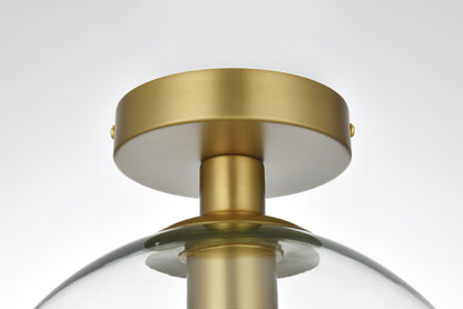 Baxter 18 Inch Flush Mount Clear Shade in Satin Gold