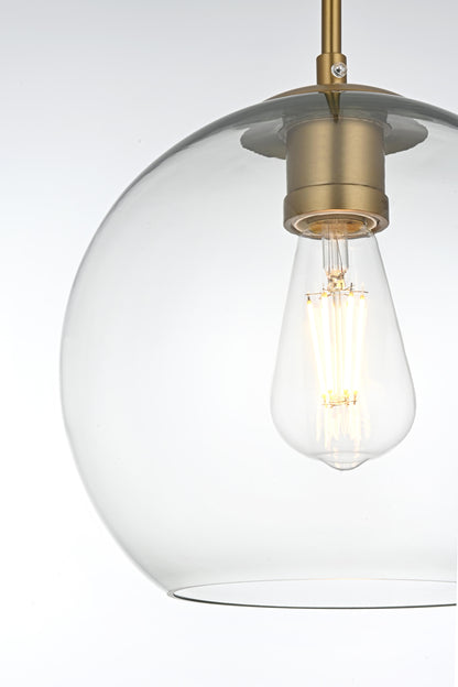 Baxter 10 Inch Pendant Clear Shade in Satin Gold