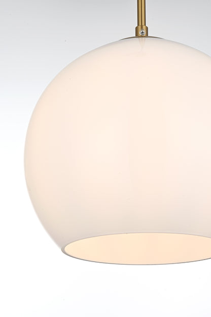 Baxter 10 Inch Pendant Frosted White Shade in Satin Gold