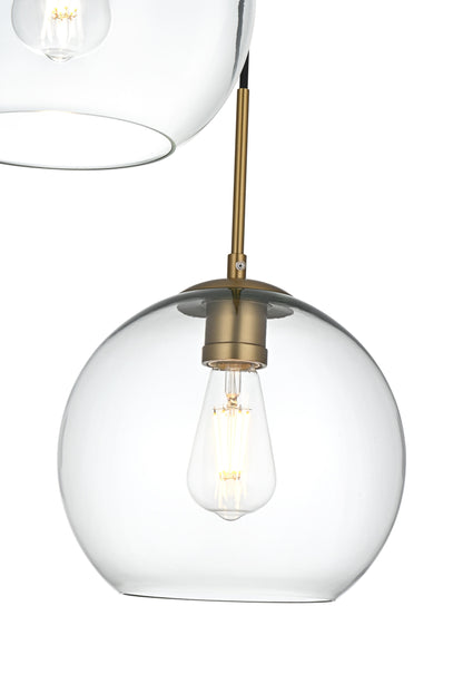 Baxter 20 Inch Pendant Clear Shade in Satin Gold