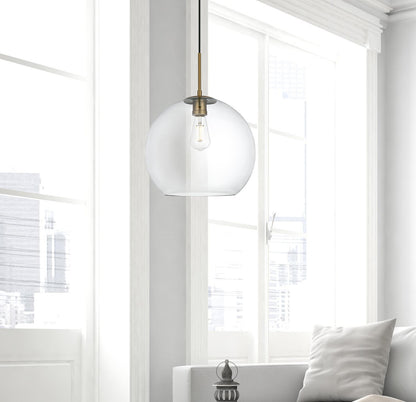 Baxter 14 Inch Pendant Clear Shade in Satin Gold