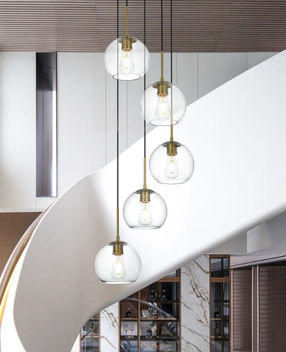 Baxter 18 Inch Pendant Clear Shade in Satin Gold