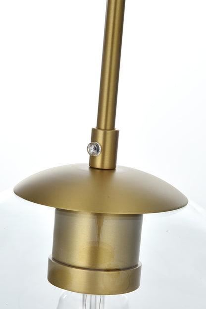 Baxter 18 Inch Pendant Clear Shade in Satin Gold