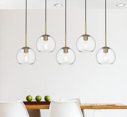 Baxter 41.5 Inch Pendant Clear Shade in Satin Gold