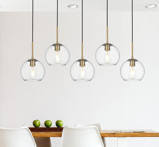 Baxter 41.5 Inch Pendant Clear Shade in Satin Gold