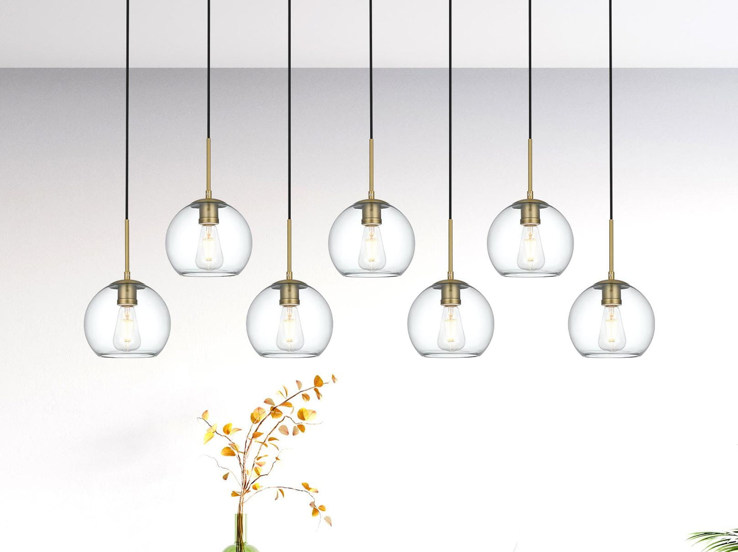 Baxter 54 Inch Pendant Clear Shade in Satin Gold