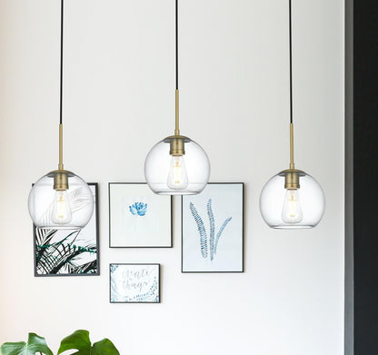 Baxter 36 Inch Pendant Clear Shade in Satin Gold