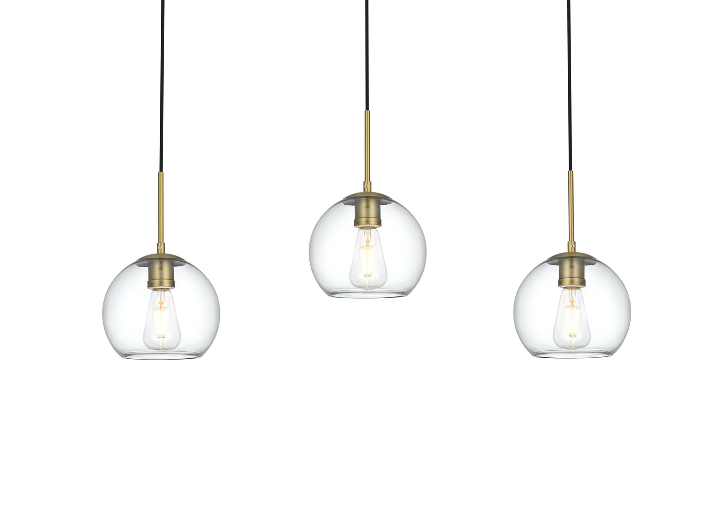 Baxter 36 Inch Pendant Clear Shade in Satin Gold