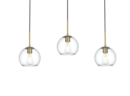 Baxter 36 Inch Pendant Clear Shade in Satin Gold