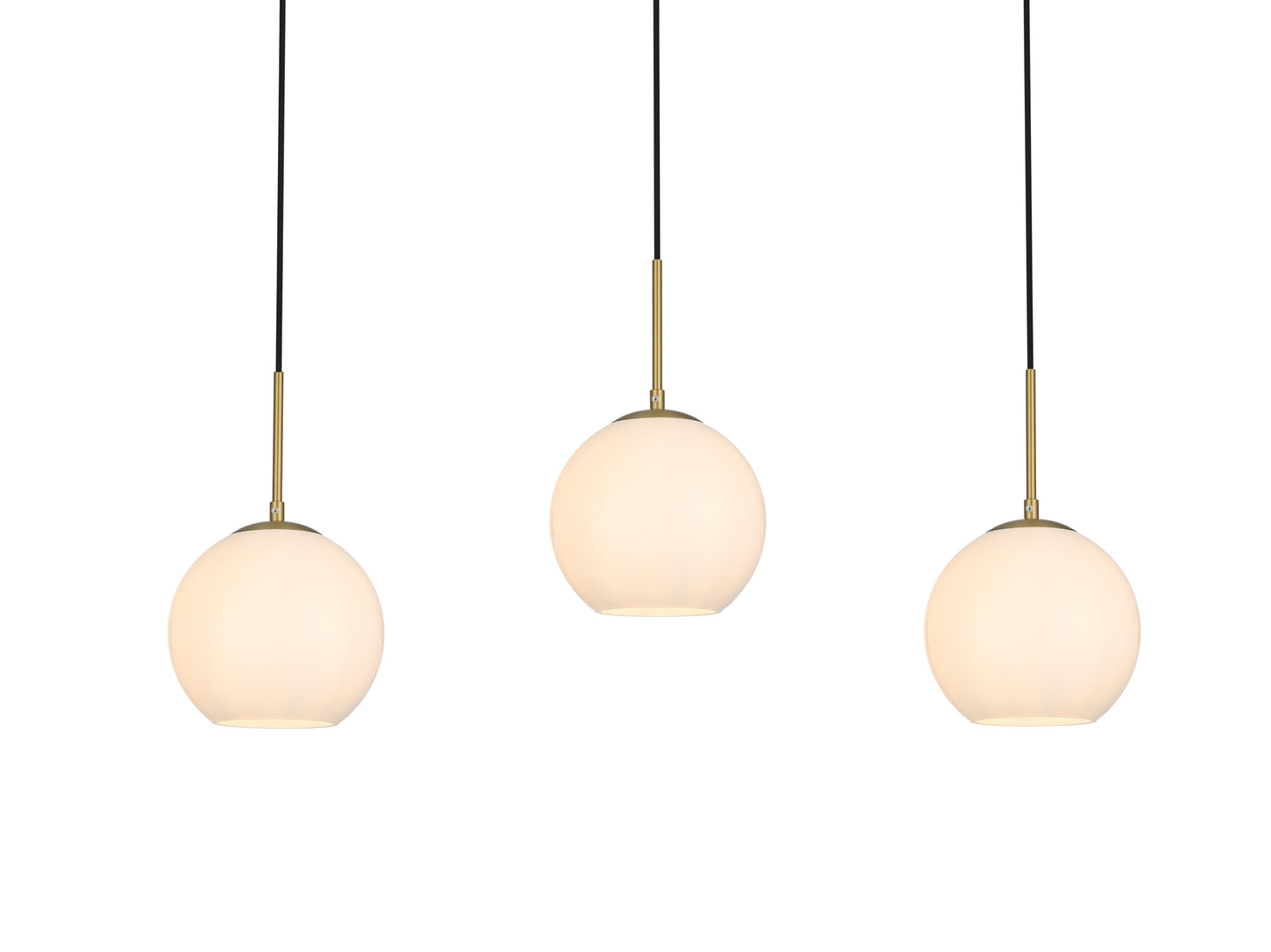 Baxter 36 Inch Pendant Frosted White Shade in Satin Gold