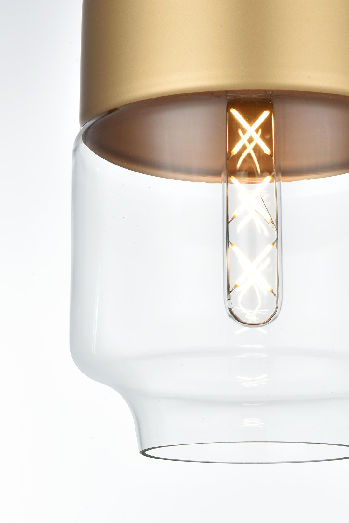 Ashwell 7 Inch Pendant Clear Shade in Satin Gold