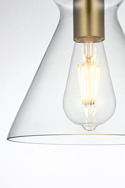 Destry 8 Inch Pendant Clear Shade in Satin Gold