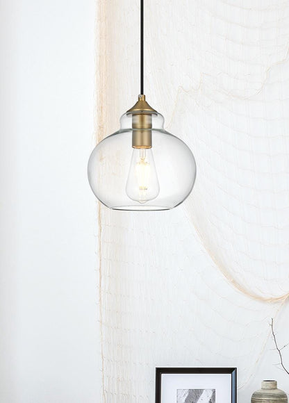 Destry 8 Inch Pendant Clear Shade in Satin Gold