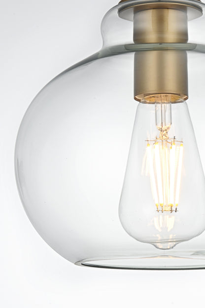 Destry 8 Inch Pendant Clear Shade in Satin Gold