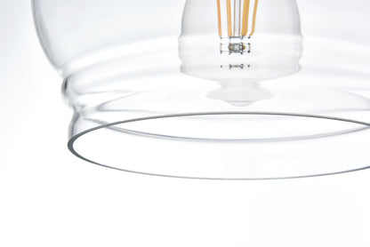 Kenna 8 Inch Pendant Clear Shade in Satin Gold