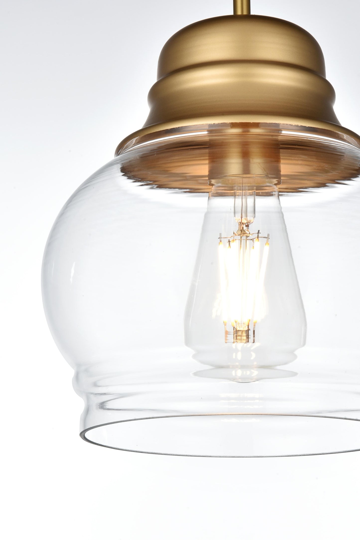 Kenna 8 Inch Pendant Clear Shade in Satin Gold