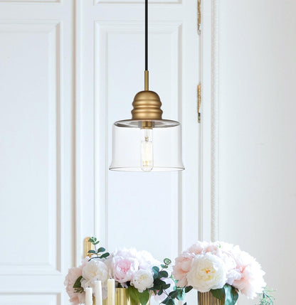 Kenna 6.5 Inch Pendant Clear Shade in Satin Gold