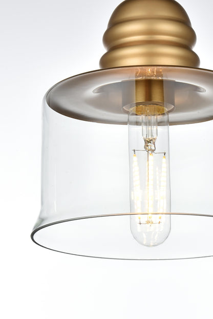 Kenna 6.5 Inch Pendant Clear Shade in Satin Gold