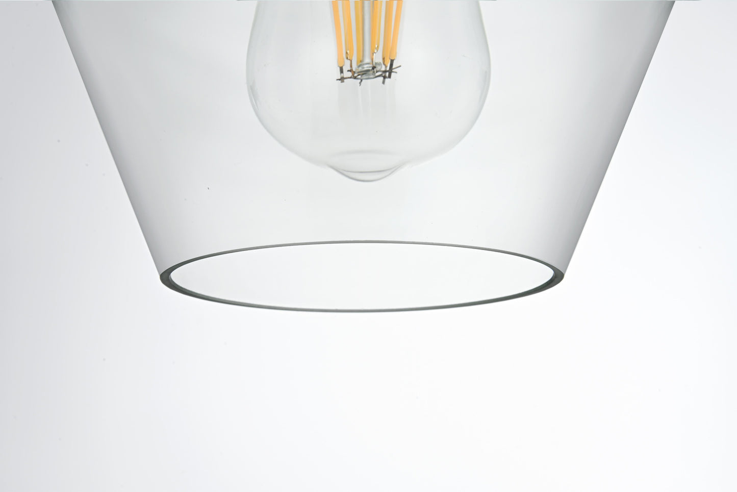 Gene 8 Inch Flush Mount Clear Shade in Satin Gold