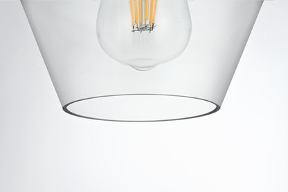 Gene 8 Inch Flush Mount Clear Shade in Satin Gold