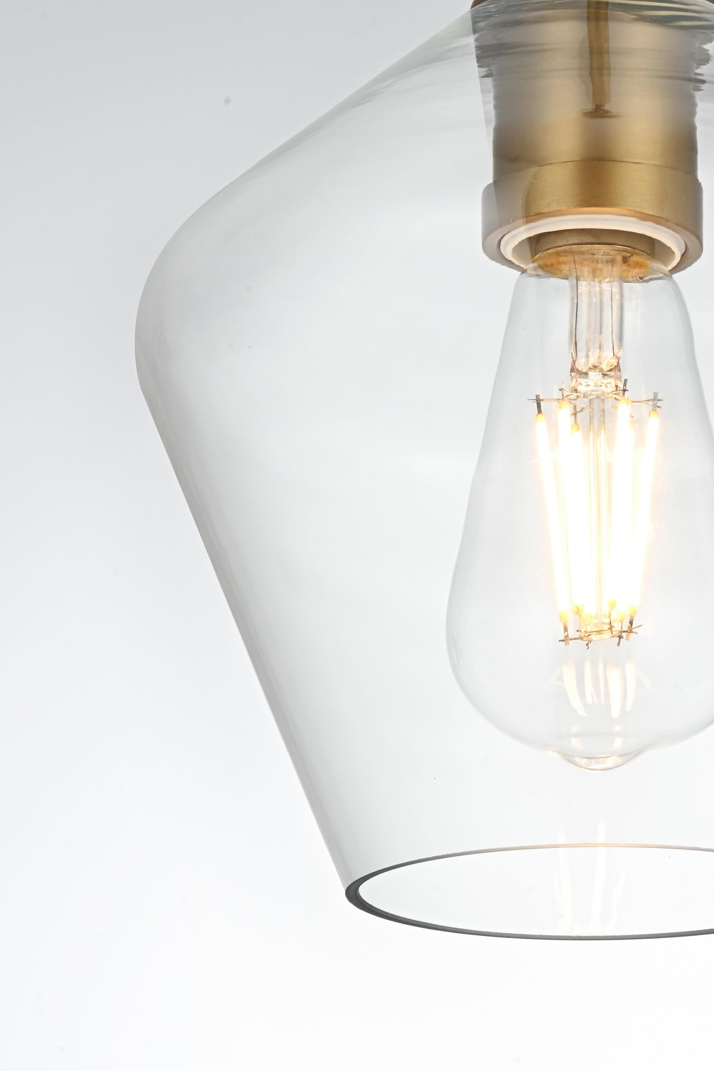 Gene 8 Inch Pendant Clear Shade in Satin Gold