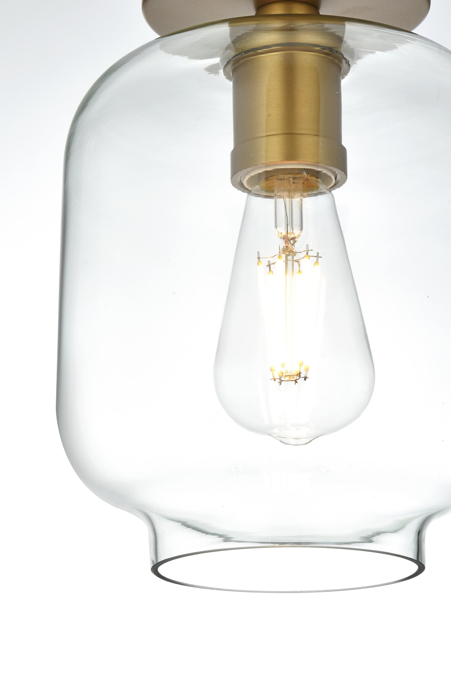 Collier 7.5 Inch Flush Mount Clear Shade in Satin Gold