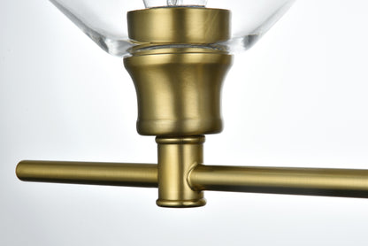 Gene 2 Light Satin Gold and Clear Glass Wall Sconce