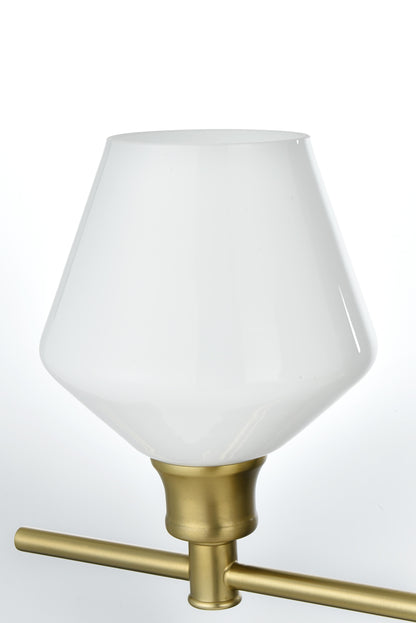Gene 2 Light Satin Gold and Frosted White Glass Wall Sconce