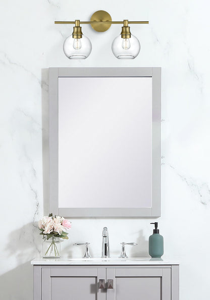 Collier 2 Light Satin Gold and Clear Glass Wall Sconce