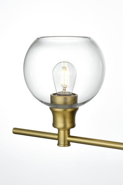 Collier 2 Light Satin Gold and Clear Glass Wall Sconce