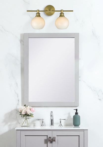 Collier 2 Light Satin Gold and Frosted White Glass Wall Sconce